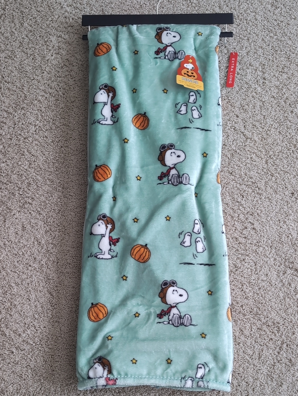 ‼️SALE‼️Peanuts Snoopy VelvetLoft Plush Extra Long Halloween Throw Blanket 🎃👻